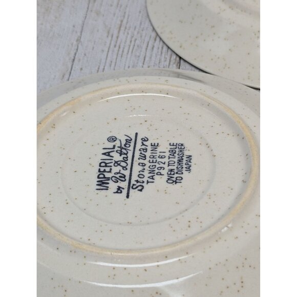 Set of 3 Vintage Imperial W. Dalton Stoneware Cup & Saucer Tangerine Japan - Picture 7 of 7